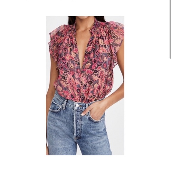 A.L.C. Tops - ALC Printed Hayley Top size 6 silk blend